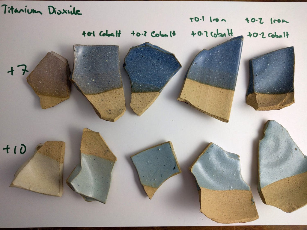 Comparison of glaze opacifiers and developing dusty blue glaze