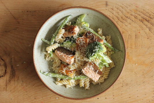 Salmon & Greens Pasta with Zesty Crème Fraîche